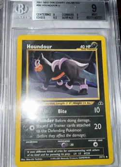 2001 Neo Discovery Unlimited #39 Houndour Bgs 9 - Image 2