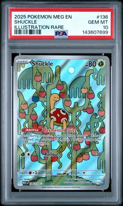 2025 POKEMON MEG EN-MEGA EVOLUTION ILLUSTRATION RARE #136 SHUCKLE PSA 10 - Image 1