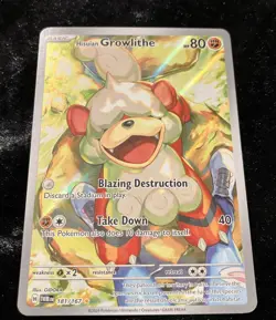 Pokemon Hisuian Growlithe 181/167 Sv06: Twilight Masquerade Illustration Rare NM - Image 1
