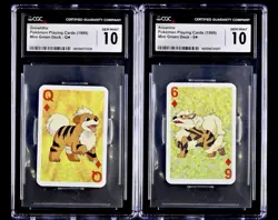 Pokemon 1999 Nintendo Bicycle Mini Deck Growlithe Arcanine CGC 10 GEM MINT ✨ - Image 1