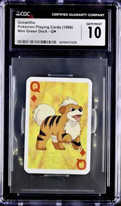 Pokemon 1999 Nintendo Bicycle Mini Deck Growlithe Arcanine CGC 10 GEM MINT ✨ - Image 2