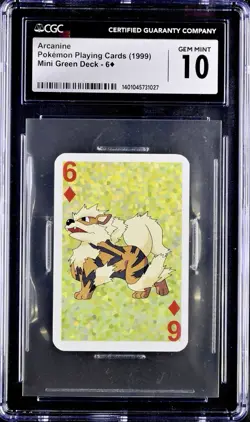 Pokemon 1999 Nintendo Bicycle Mini Deck Growlithe Arcanine CGC 10 GEM MINT ✨ - Image 3