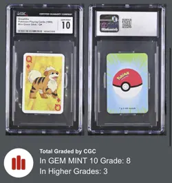 Pokemon 1999 Nintendo Bicycle Mini Deck Growlithe Arcanine CGC 10 GEM MINT ✨ - Image 4