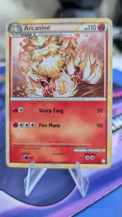 Pokemon TCG Arcanine Heartgold Soulsilver 1/123 Holo Rare LP - Image 1