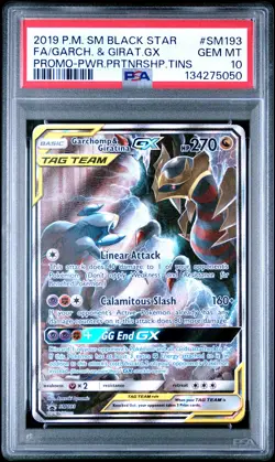 2019 POKEMON SM BLACK STAR PROMO #SM193 FULL ART/GARCHOMP & GIRATINA GX PSA 10 - Image 1