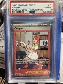 💎 POKEMON PRE EN-PRISMATIC EVOLUTIONS 171/131 CRISPIN SIR PSA 10 - Image 1