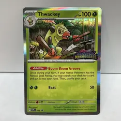 Pokemon - Thwackey - Twilight Masquerade - SVP EN 115 - LP- TCG - STAMPED HOLO - Image 1