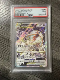 Pokemon Deoxys VSTAR GG46 Crown Zenith Galarian Gallery Ultra Rare Holo PSA 9 - Image 1
