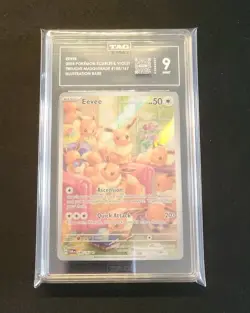 2024 POKEMON TWILIGHT MASQUERADE ILLUSTRATION RARE EEVEE #188 TAG 9 ir - Image 5