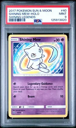 2017 POKEMON SUN & MOON SHINING LEGENDS #40 SHINING MEW-HOLO PSA 9 - Image 1