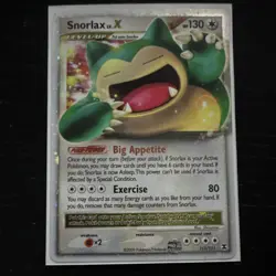 Pokemon Snorlax LV.X 111/111 Rising Rivals Ultra Rare Holo Level Up HP 130 - Image 1