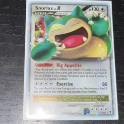 Pokemon Snorlax LV.X 111/111 Rising Rivals Ultra Rare Holo Level Up HP 130 - Image 5