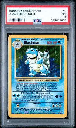 1999 Pokemon Base Set BLASTOISE HOLO 2/102 PSA 7 NM Near MINT Rare - New Slab - Image 1