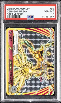 2016 POKEMON XY STEAM SIEGE #82 XERNEAS BREAK PSA 10 - Image 1