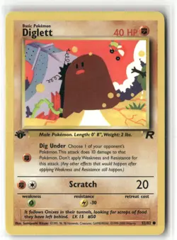 Pokemon Diglett 52/82 1st Edition Team Rocket Common - Image 1