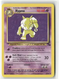 Pokemon Hypno (23) 23/62 Unlimited Fossil Rare - Image 1
