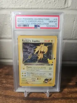 Pokemon TCG Rockets Zapdos Holo Classic Collection 15/132 Celebrations PSA 10 - Image 1