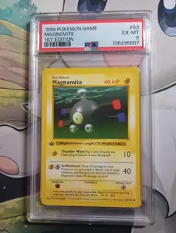 Pokemon TCG Magnemite Base Set, 1st Edition Shadowless Common 53/102 - PSA 6 - Image 1