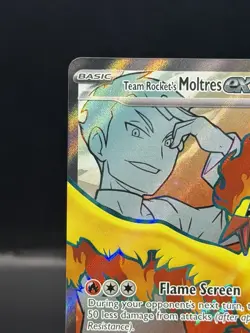 Pokemon Team Rocket's Moltres ex 208/182 Sv10 Ultra Rare Full Art Holo HP220 NM - Image 2