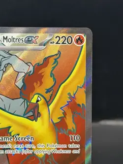Pokemon Team Rocket's Moltres ex 208/182 Sv10 Ultra Rare Full Art Holo HP220 NM - Image 3
