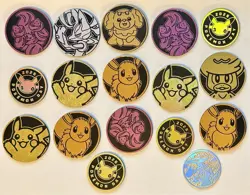 Pokemon TCG Official Coin Lot of 17 - Eevee, Charizard, Pikachu, Lucario, & More - Image 1