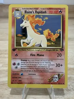 Pokemon Blaine's Rapidash 1st Edition 33/132 1999-2000 Wizards - Image 1
