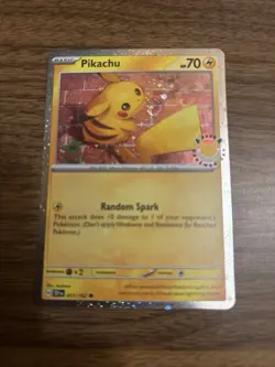 Pikachu 051 /162 Stamped 2026 Pokemon Day 30th Anniversary Promo Cosmos w/ SWIRL - Image 1