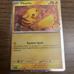 Pikachu 051 /162 Stamped 2026 Pokemon Day 30th Anniversary Promo Cosmos w/ SWIRL - Image 2