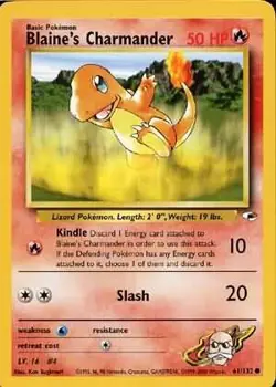 Pokemon Gym Heroes Card 61/132 Blaine's Charmander - Image 1