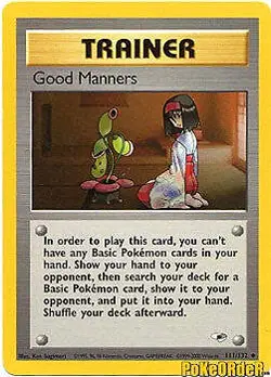 Pokemon Gym Heroes Card 111/132 Good Manners - Image 1