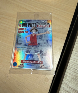 One Piece Monkey D. Luffy College Basketball US Voyage Promo Card - Image 2