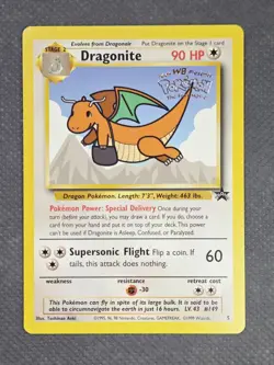 1999 Pokemon Dragonite #5 Black Star Promo WB First Movie Stamped Card TCG WoTC - Image 1