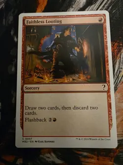 Faithless Looting (White Border) C Mystery Booster 2 57 NM - Image 1