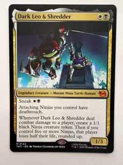 Dark Leo & Shredder MTG Teenage Mutant Ninja Turtles 142 M NM - Image 1