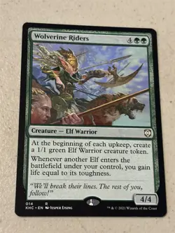 mtg Wolverine Riders, elf warrior, Kaldheim Commander, slight play - Image 1