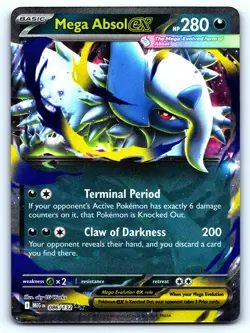 Mega Absol ex Double Rare Holo #086/132 Mega Evolution Pokemon TCG - Image 1