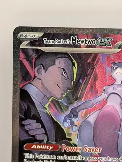 Team Rocket’s Mewtwo ex 231/182 Secret Rare Destined Rivals Pokemon Card NM+ - Image 3