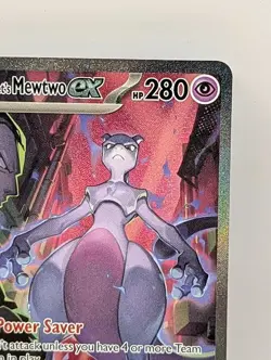 Team Rocket’s Mewtwo ex 231/182 Secret Rare Destined Rivals Pokemon Card NM+ - Image 4