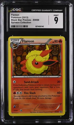 CGC 9 MINT Flareon 2013 Black Star Promos BW88 Holo Pokemon Card - Image 1
