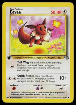 Pokemon Card - Eevee Jungle 51/64 Common 1st Edition - Image 1