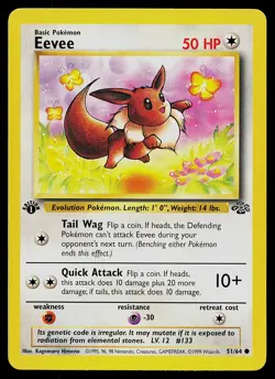 Pokemon Card - Eevee Jungle 51/64 Common 1st Edition - Image 1