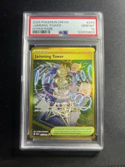 2025 Pokemon Dri En-Destined Rivals #243 Jamming Tower Hyper Rare PSA 10 - Image 1