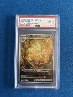2023 POKEMON OBF EN-OBSIDIAN FLAMES ILLUSTRATION RARE #199 NINETALES PSA 8 - Image 1