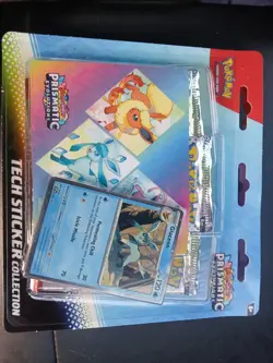 Prismatic Evolutions 3 Pack Blister Tech Sticker Collection Pokemon Sealed - Image 2