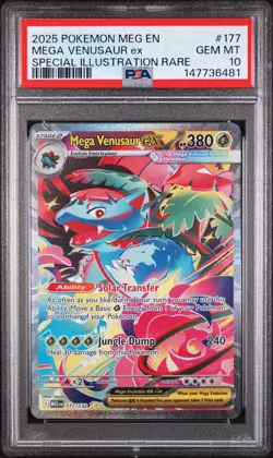 2025 POKEMON MEG EN-MEGA EVOLUTION 177 MEGA VENUSAUR EX SIR PSA 10 - Image 1