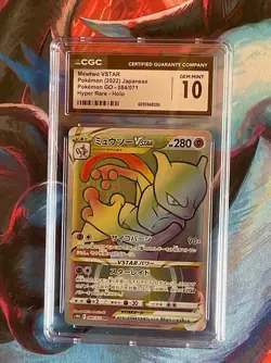 CGC 10 Mewtwo VSTAR Japanese Hyper Rare Pokemon GO TCG Graded 2022 Rainbow - Image 2