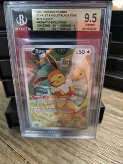 Pokemon Eevee Prismatic Evolutions ETB Promo SVP EN 173 BGS 9.5 - Image 1