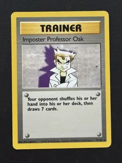 Pokemon Imposter Professor Oak 73/102 Base Set Rare Regular 1999 Trainer English - Image 1