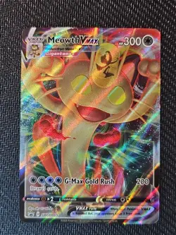 Pokemon Meowth VMAX SWSH005 Black Star Promo Full Art Holo NM - Image 1