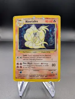 Ninetales 12/102 - Base Set Holo - Vintage Pokemon TCG - HP/Damaged - Image 1